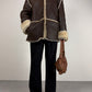 Shearling vintage made in Italy marrone con pelo beige