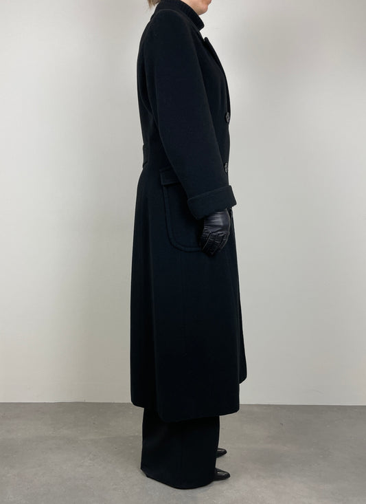 Long black wool coat