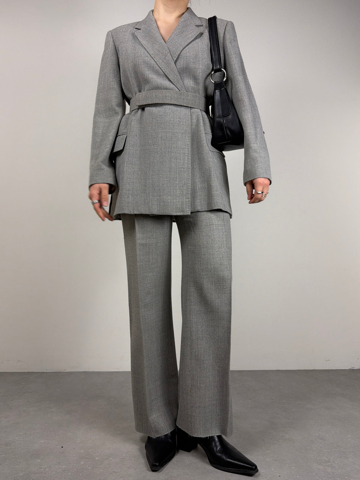 MAX MARA completo grigio in lana e viscosa