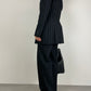 Completo vintage in lana gessata nera