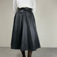 Gonna midi in vera pelle