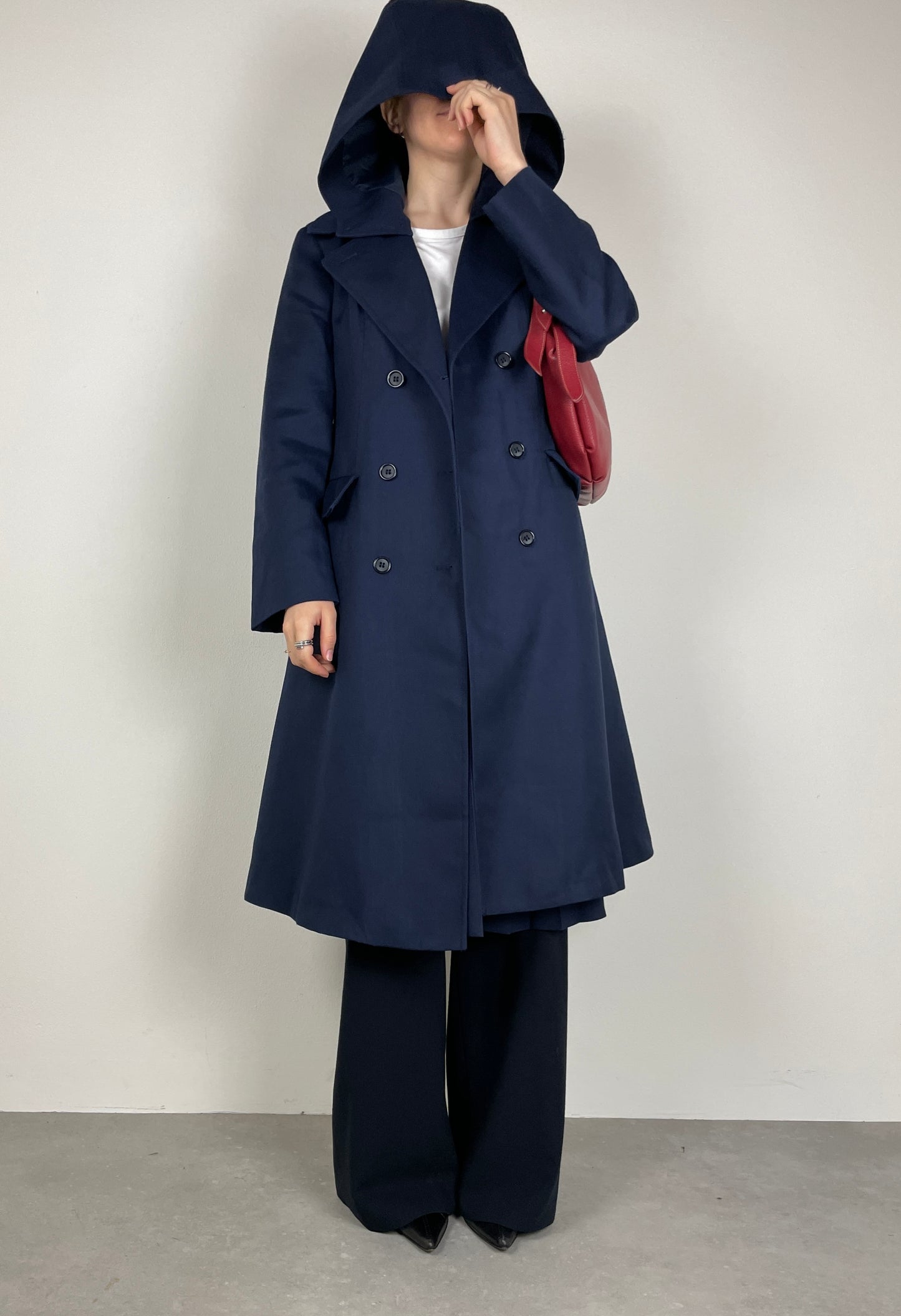 Blue trench coat