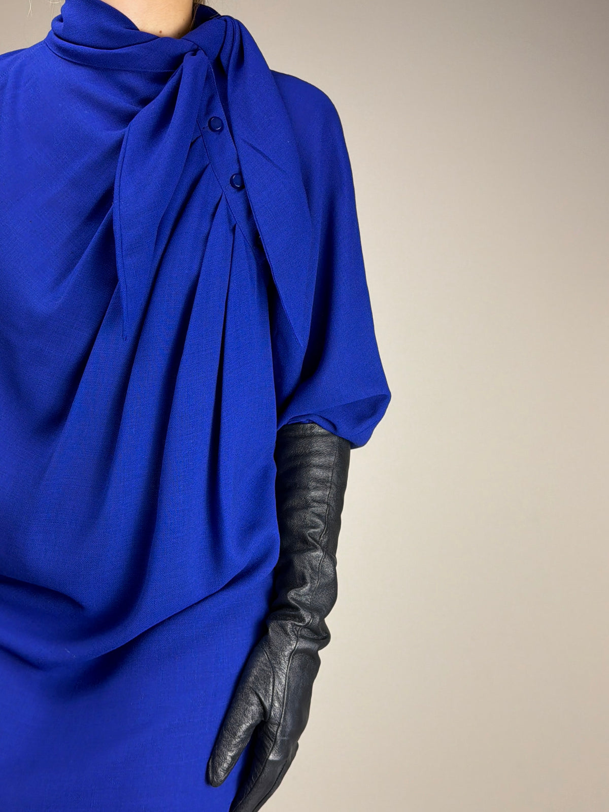 Abito vintage di Max Mara linea Pianoforte in lana blu