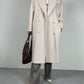 Cappotto in beaver di lana angora e cashmere color cipria