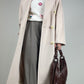 Cappotto in beaver di lana angora e cashmere color cipria