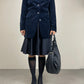 Blazer in velluto di cotone blu notte