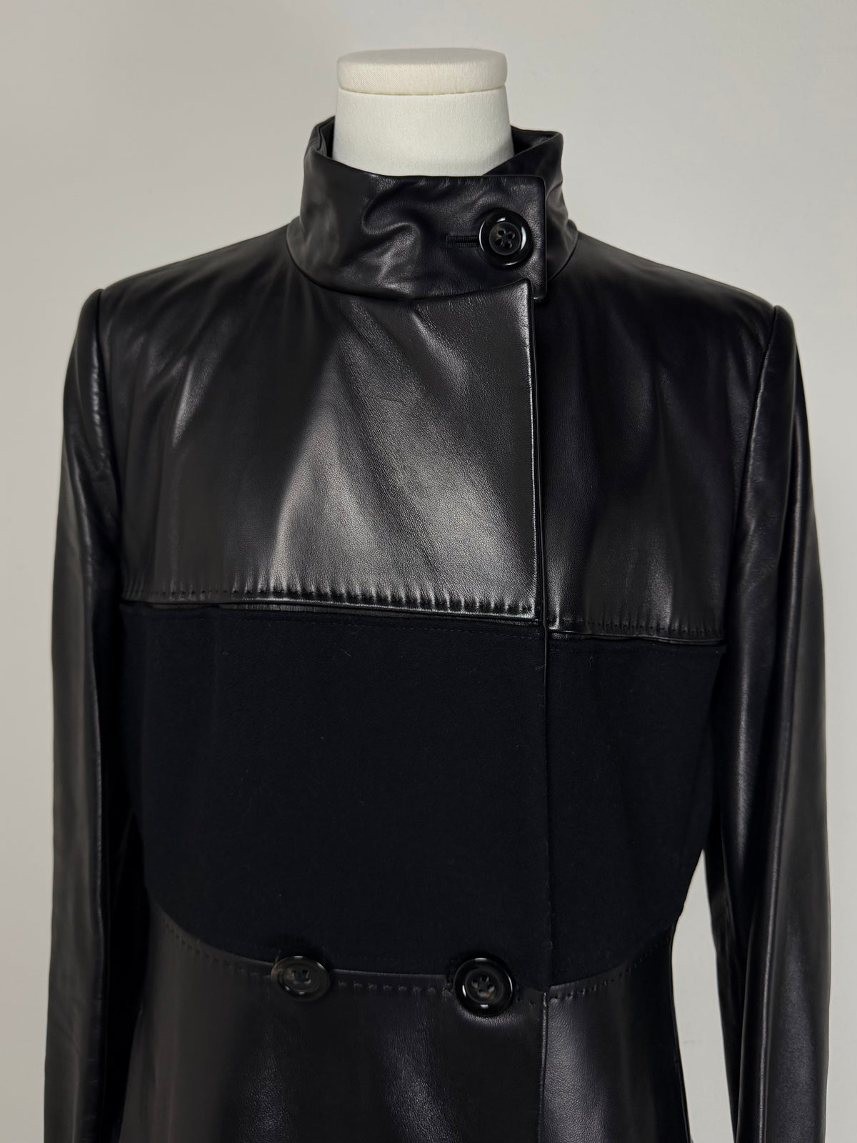 Cappotto Sportmax in vera pelle e lana