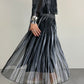 Gonna bicolor in tulle plissettato