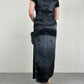 Qipao lungo in jacquard di viscosa nero