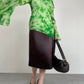 Top vintage in seta tie-dye con balze e maniche a campana