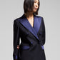 Blazer smoking vintage in lana blu