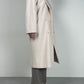 Cappotto in beaver di lana angora e cashmere color cipria