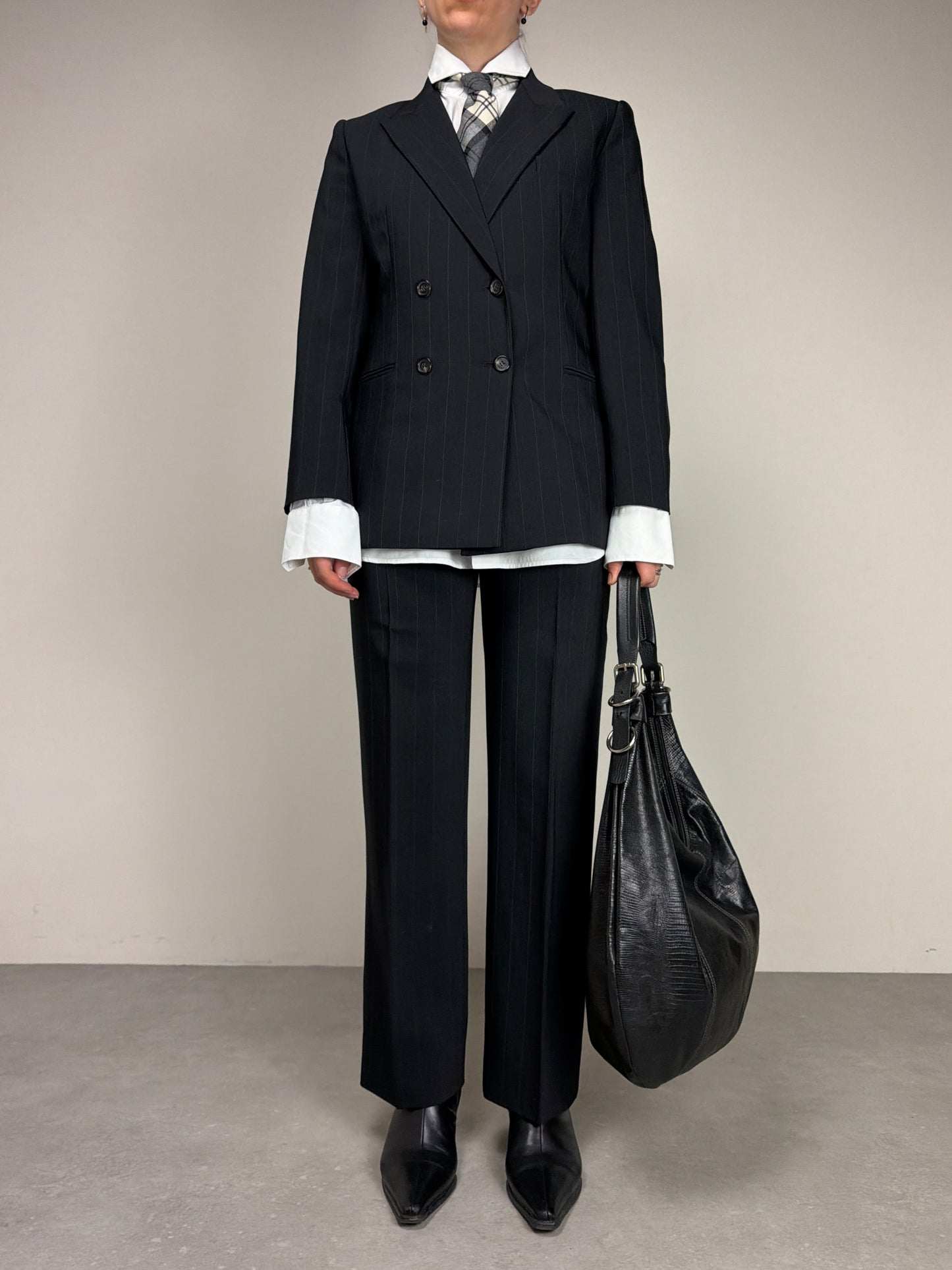 Completo vintage in lana gessata
