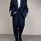 Completo vintage in 100% lana blu