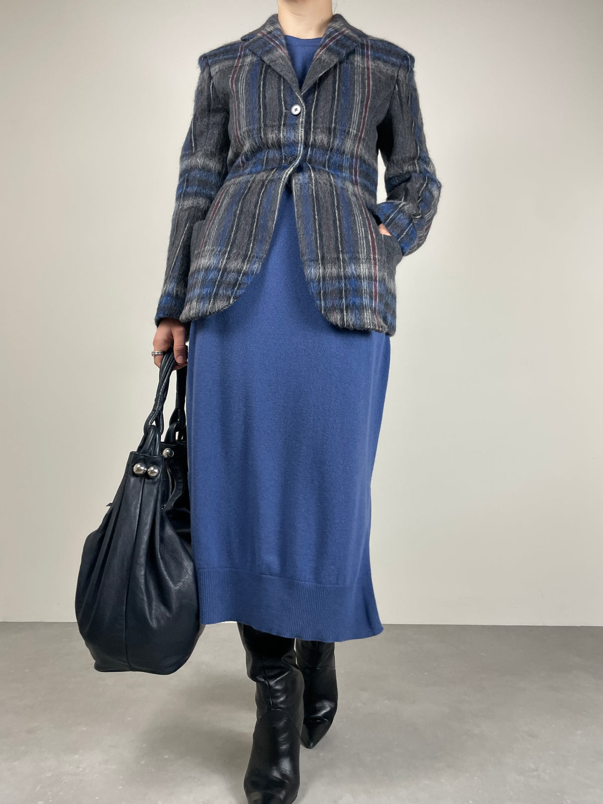 Blazer Jil Sander in mohair spazzolato tartan