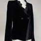 Armani Collezioni blazer in velluto nero con inserto in raso