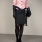 Blazer vintage in lana bicolore rosa e grigio
