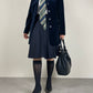 Blazer in velluto di cotone blu notte