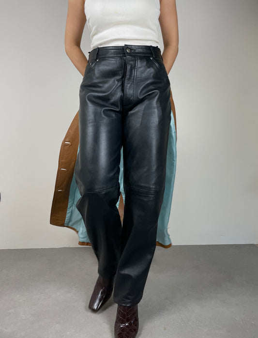 Black leather pants