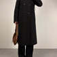 Cappotto gessato in lana e angora made in Italy