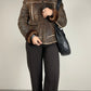 Marella montone in vero shearling marrone
