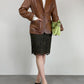 Blazer in vera pelle effetto cocco