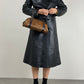 Trench vintage vera pelle nera