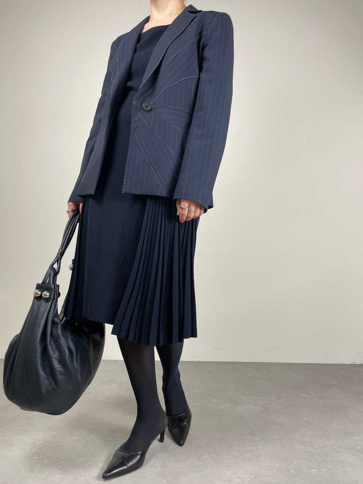 MOSCHINO Cheap and Chic blazer in lana gessato con impunture