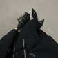Blazer in lana vergine nero con ricami bianchi