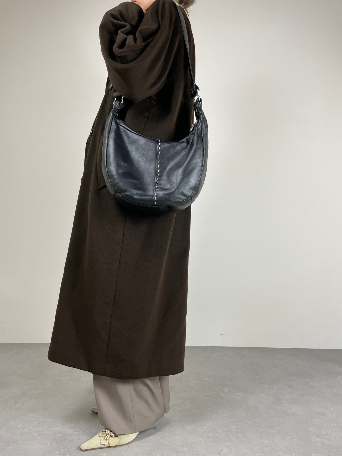 Hobo bag in vera pelle made in Italy