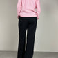 Maglione in pura lana merino extrafine color rosa