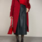 Cappotto bordeaux in lana cashmere e angora