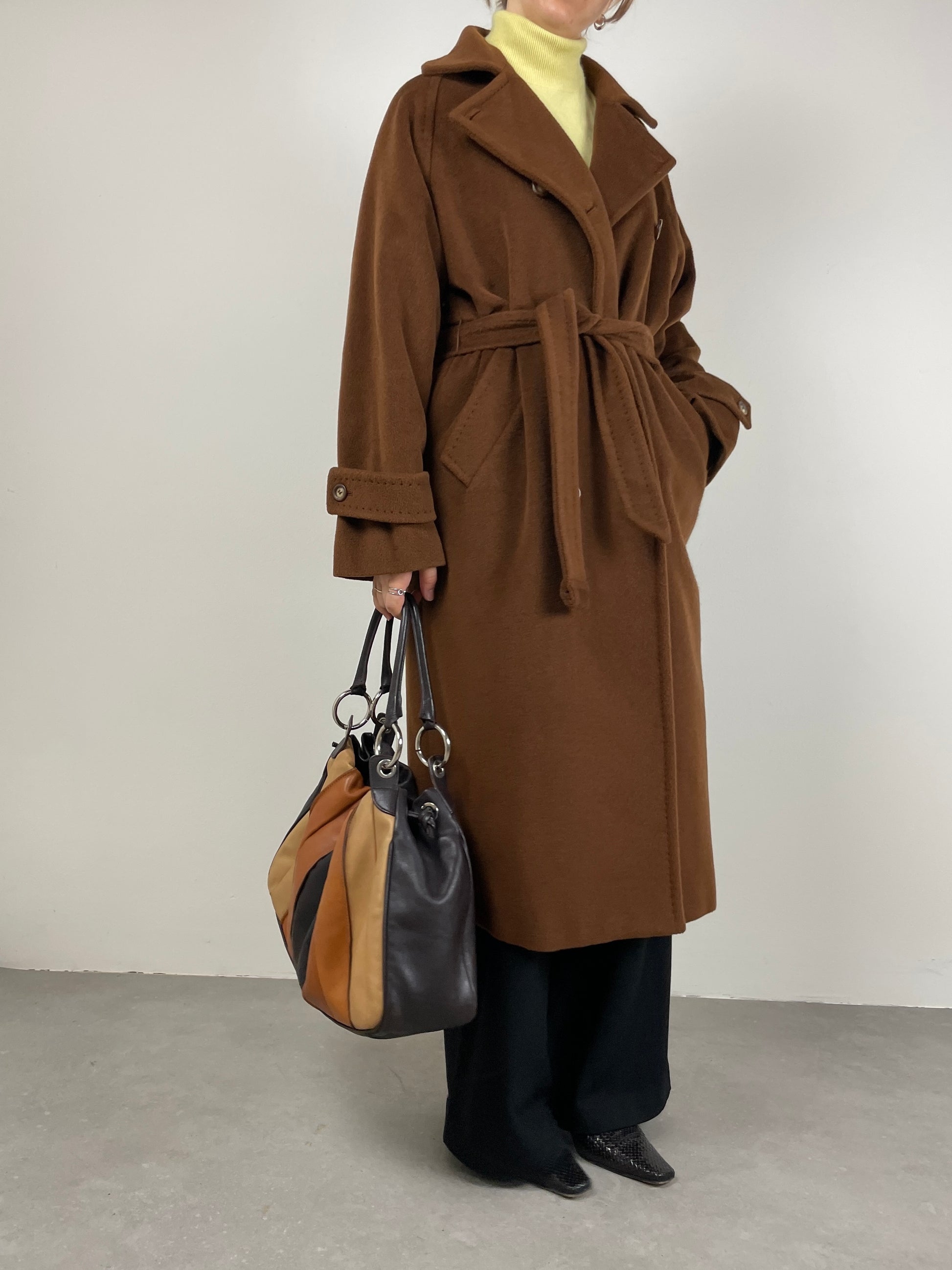 Max Mara Cappotto Marrone Max Mara Virgin Wool Coat 'Tigre' Brown