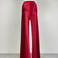 Pantalone in pura seta tagliato in sbieco
