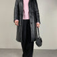 Trench in vera pelle leggermente imbottito