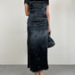 Qipao lungo in jacquard di viscosa nero
