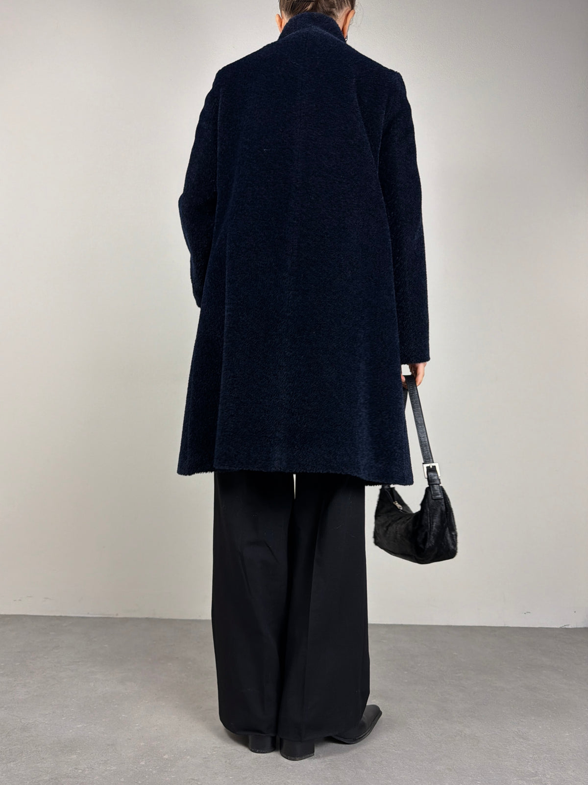 Cinzia Rocca Icon cappotto blu in alpaca e lana