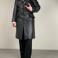 Trench in vera pelle leggermente imbottito