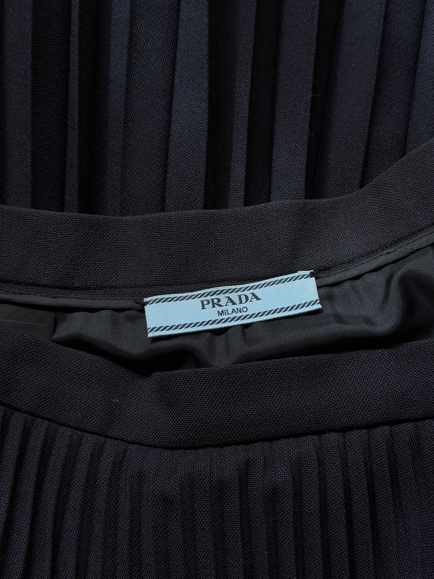 PRADA gonna plissettata color blu