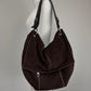 Maxi borsa in camoscio marrone