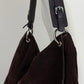 Maxi borsa in camoscio marrone