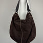 Maxi borsa in camoscio marrone