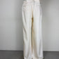 Pantaloni a palazzo in pura seta color latte