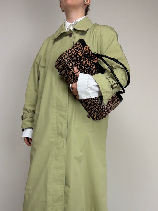 Borsa vintage in vera pelle intrecciata