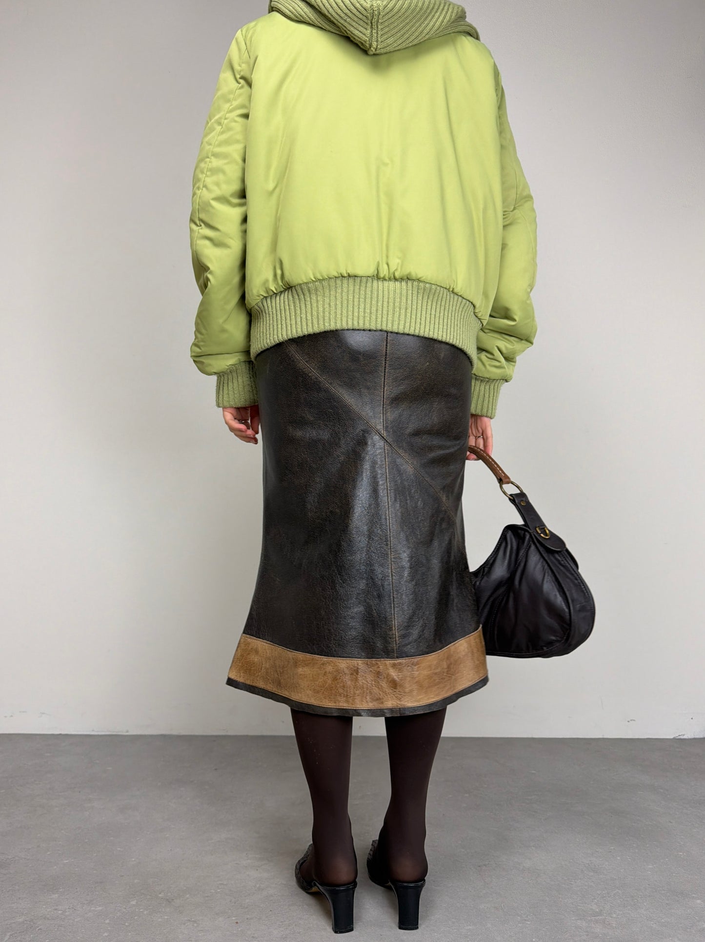 Piumino vintage con sciarpa integrata