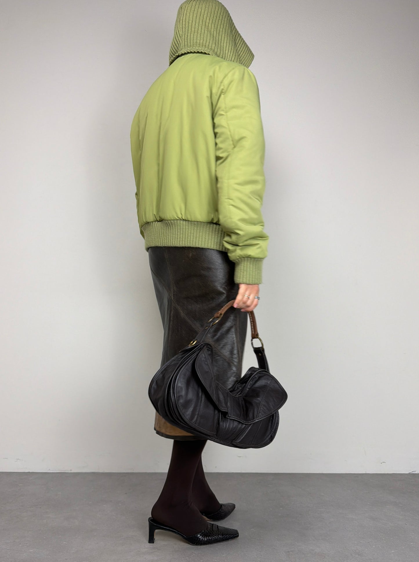 Piumino vintage con sciarpa integrata