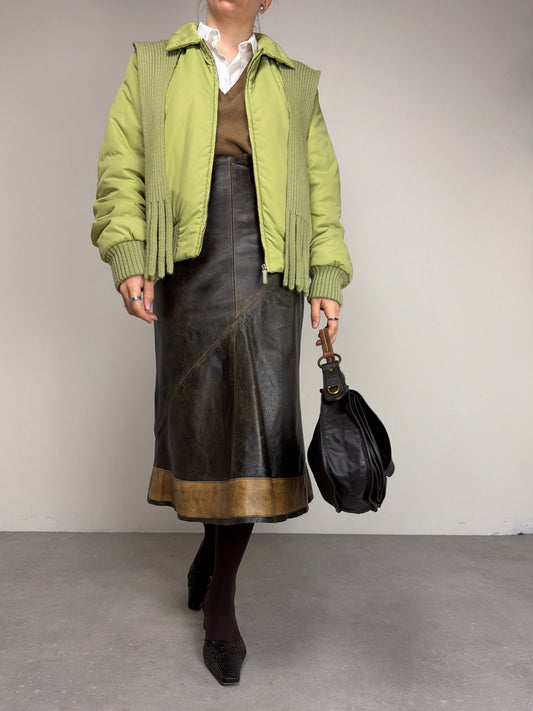 Piumino vintage con sciarpa integrata