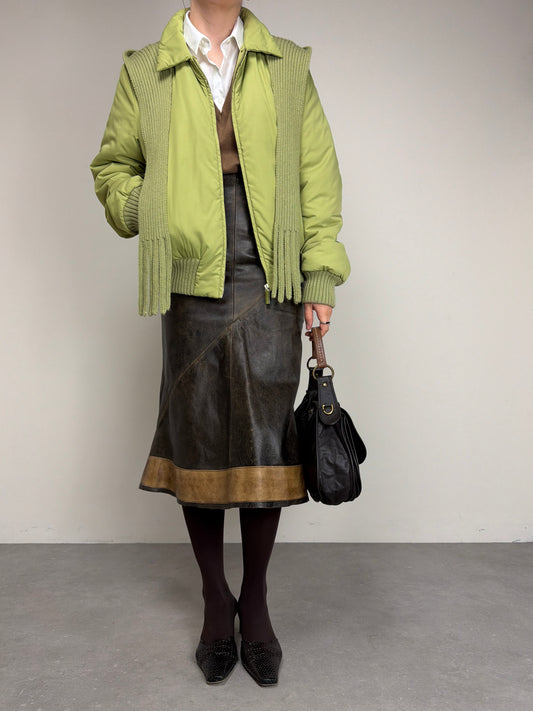 Piumino vintage con sciarpa integrata