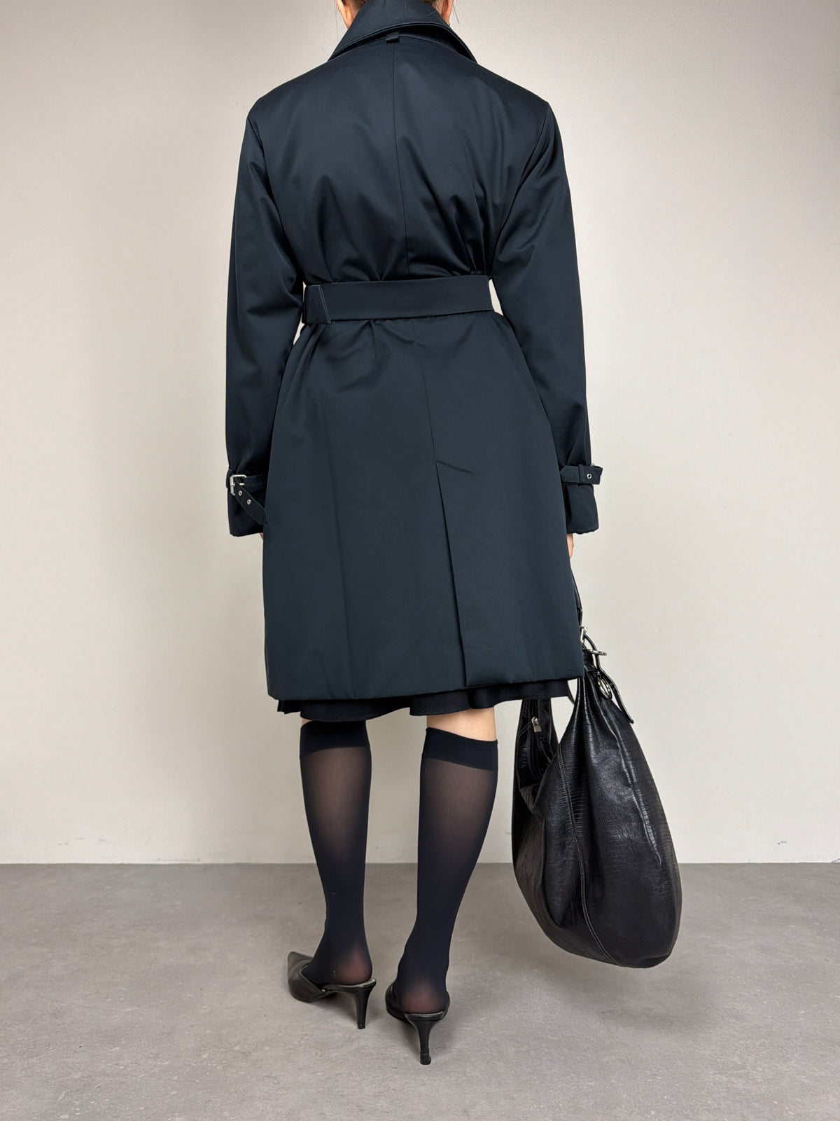 Trench Allegri blu con cintura