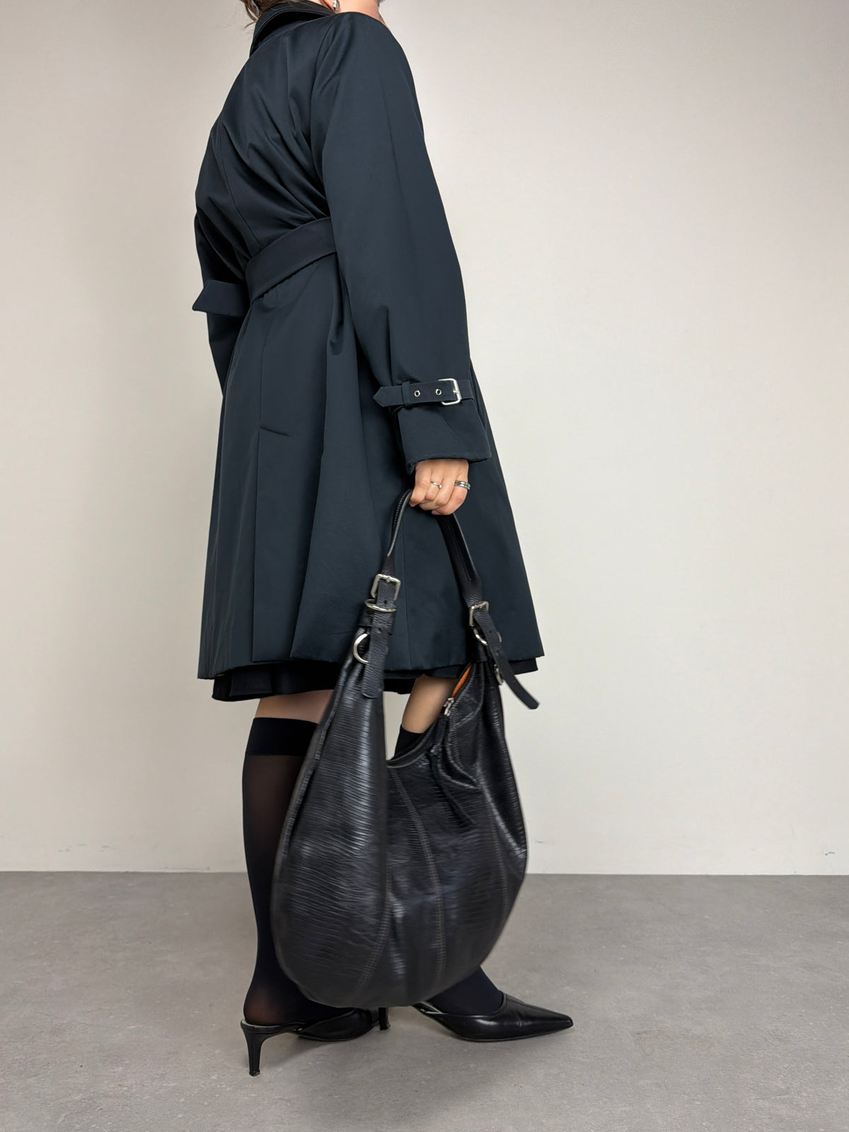 Trench Allegri blu con cintura